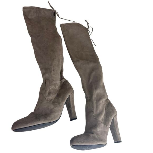 Steve Madden Gorgeous Taupe Over The Knee Sock Boots Size 10 - Picture 3 of 7